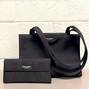 Kate spade nylon purse (11”x7.5”x4.5”) and wallet (7.5”x4”)
